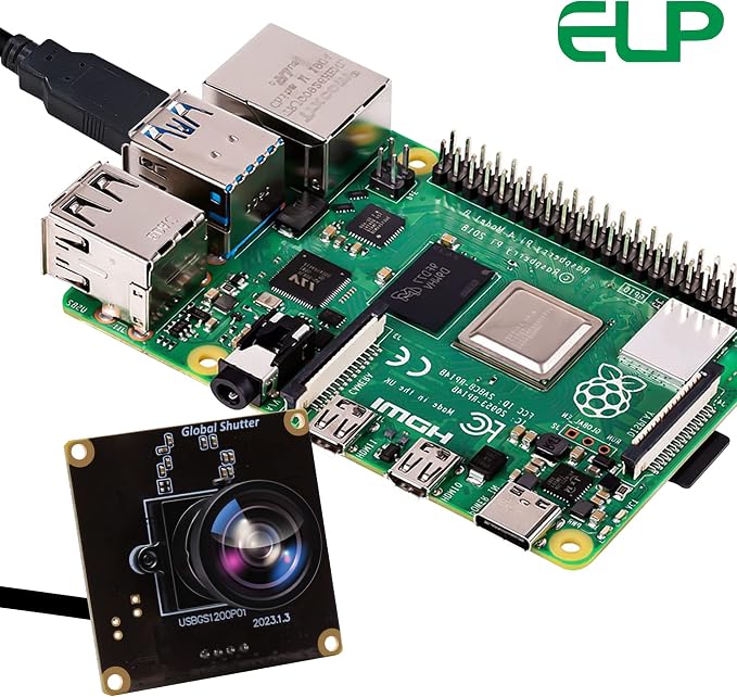 ELP High Speed Wide Angle Global Shutter USB Camera Module for Computer 1080P Mini UVC USB2.0 Webcam Board with 120degree No Distortion Lens AR0234 High Frame 90fps Web PC Camera Board for Laptop - Image 6