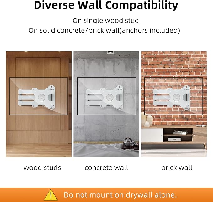TV Wall Mount, Bracket for Most 13-32 inch LED, LCD Monitor and Plasma TVs, Max VESA 100x100mm by XINLEI, White (MA1330W) - Image 6