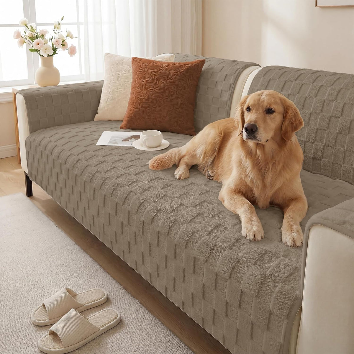 Foxdecor Couch Cover for Dogs Sofa Covers Non Slip Couch Pad Pet Friendly by Foxdecor