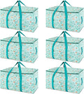 BALEINE 6-Pack Oversized Moving Bags with Reinforced Handles, Heavy-Duty Storage Tote for Clothes, Moving Supplies (Spring Stroll, 6-Pack) by BALEINE