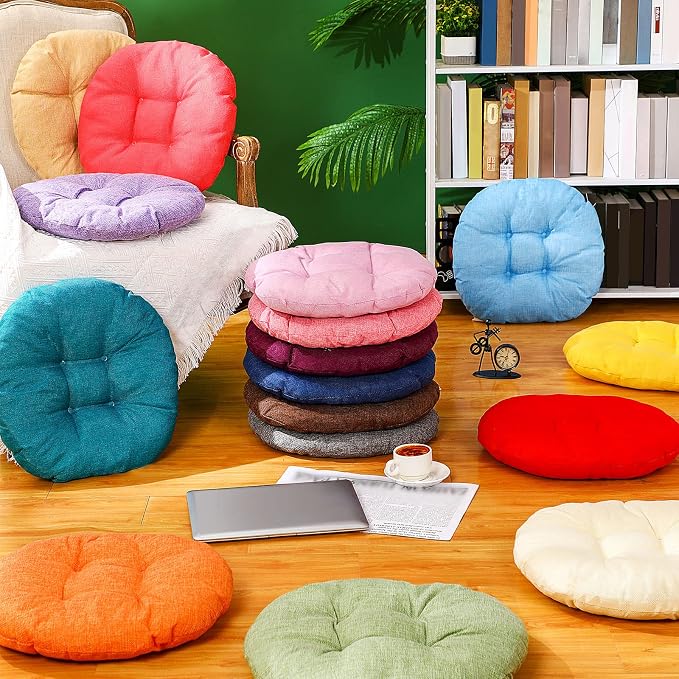 Fumete 16 Pcs Round Floor Cushions for Classroom Kids,Rainbow and Morandi | 16 Inch Diameter, Students Flexible Seating Pillows, Home Daycare School Reading Yoga Meditation, Soft Cushioned - Image 3