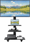 BONTEC Rolling TV Stand for 30-75 Inch TVs, Mobile TV Cart with Wheels by BONTEC
