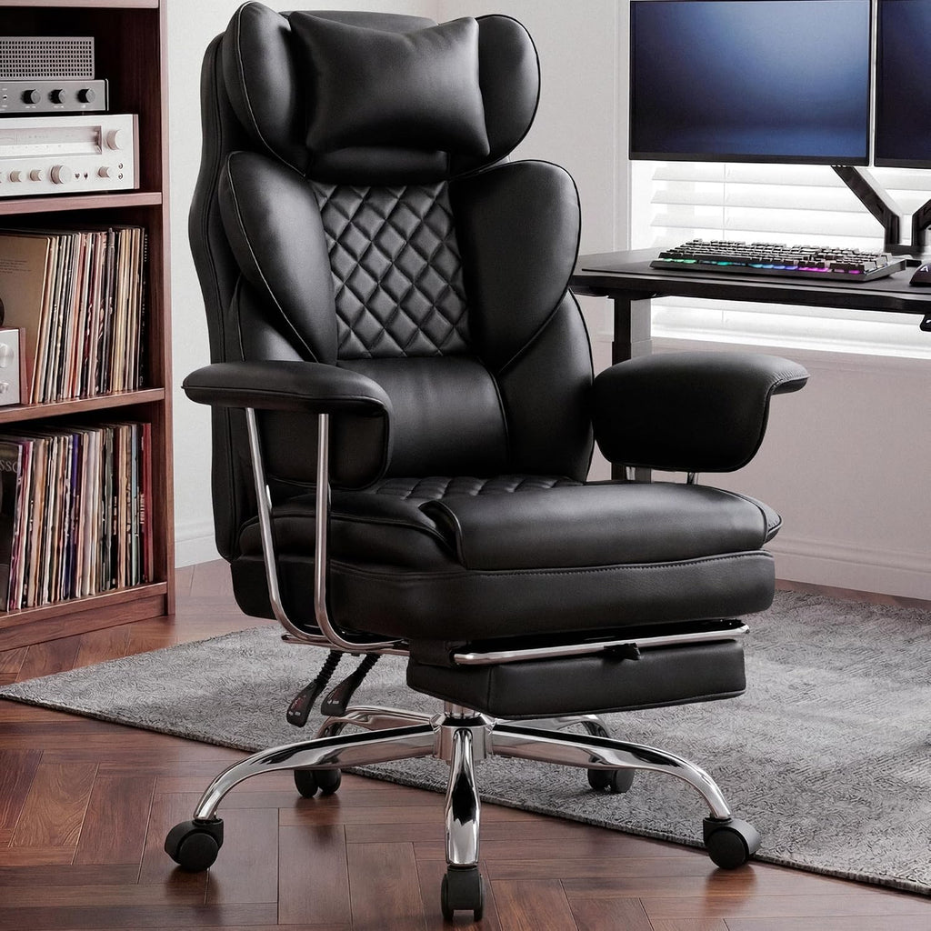 N-GEN GAMING Big and Tall Gaming Chair with Footrest, Reclining Chair,Black by N-GEN GAMING