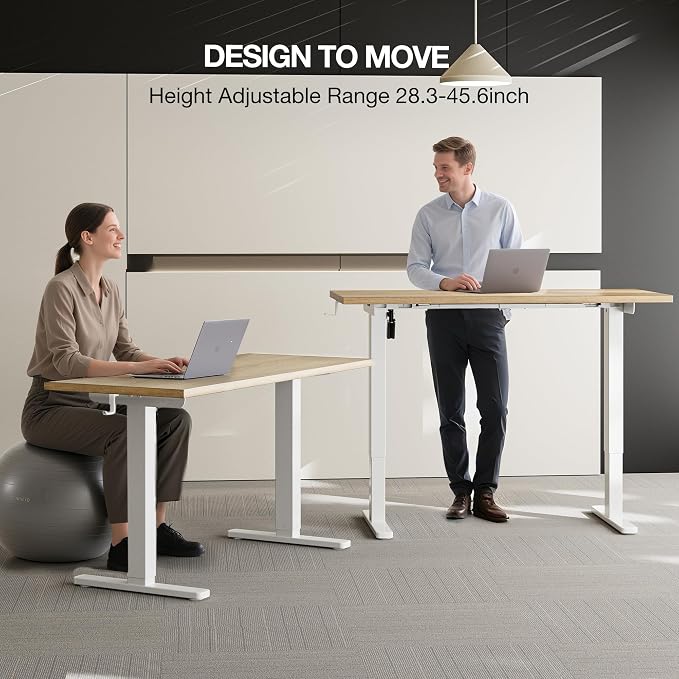 Electric Standing Desk with Cable Management,63 x 24 inch Height Adjustable Desk with Memory Presets, Sit Stand Table for Work from Home, Ergonomic Computer Desk,Oak - Image 8