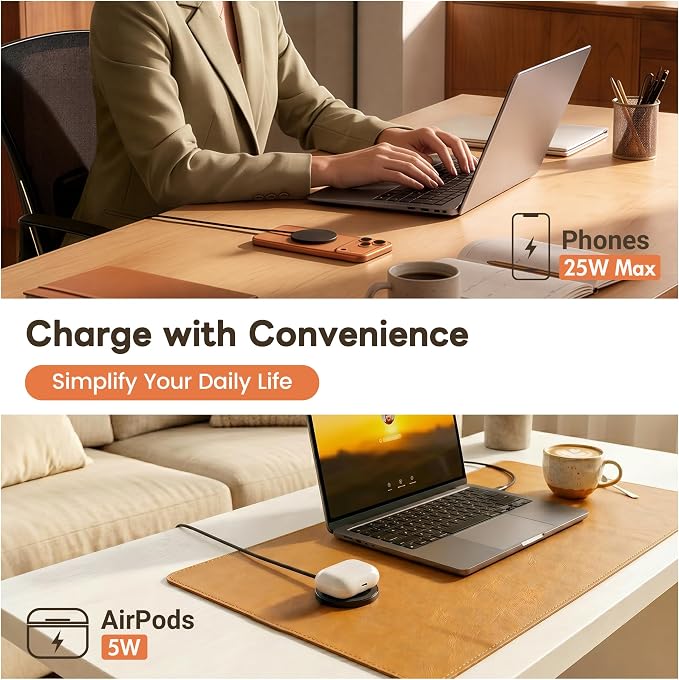 MagSafe 25W Magnetic Wireless Charger Fast Charging Pad for iPhone | Compatible with iPhone 17 17e 16 15 14 Pro Max Google Pixel 10, Slim Compact, For Desk Bedside Travel, Black - 2Pack - Image 8