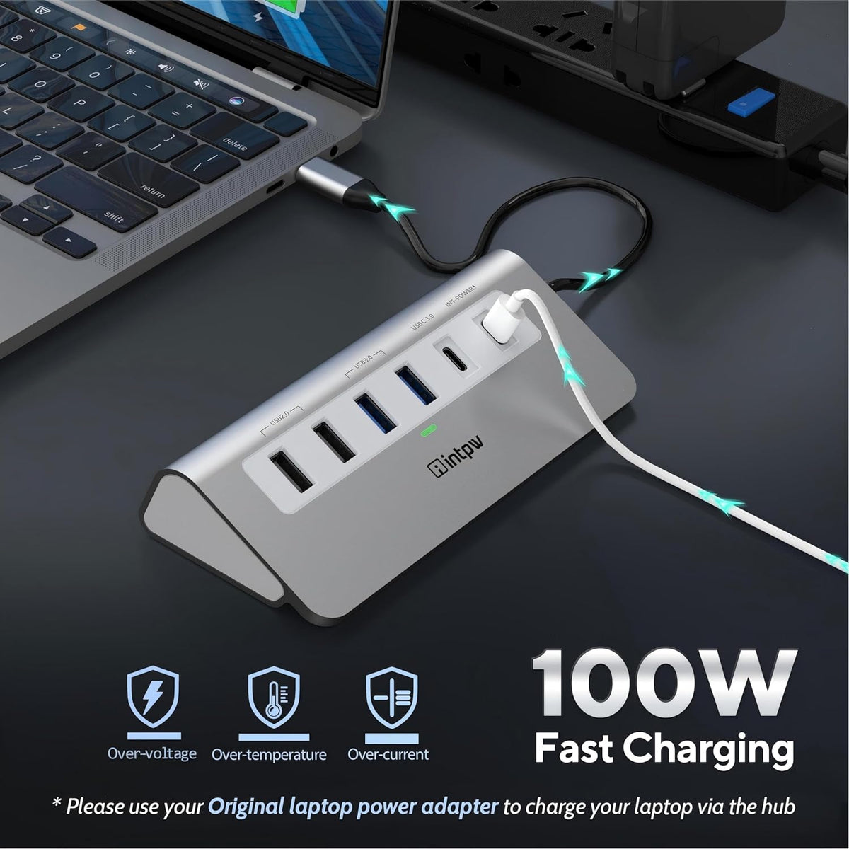USB C Hub 9-in-1, 28° Ergonomic Aluminum Hub, 4K@60Hz HDMI, PD 100W - Image 5