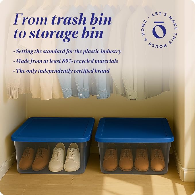 HOMZ Snaplock, Small Clear Plastic Storage Organizer Bins with Lids, 2 Pack | Stackable Container Set for Home, Office Shelves, Kitchen, Garage, and Bathroom Organization - Image 7