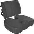 FORTEM Seat Cushion & Lumbar Support for Office Chair, Wheelchair, Car | Memory Foam | Ergonomic Design | Washable Cover | Non Slip | Dark Grey by FORTEM