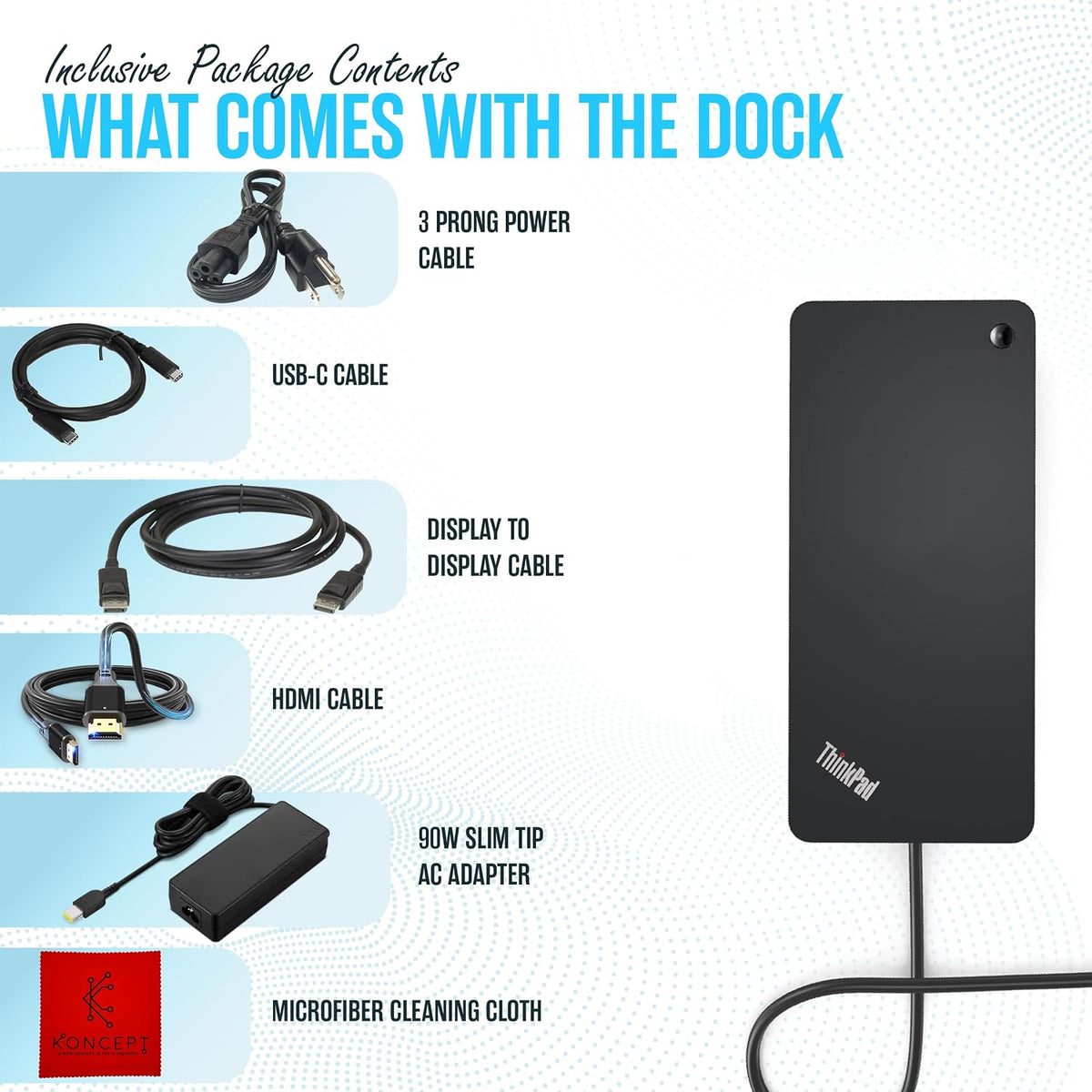 40AY0090US Lenovo ThinkPad Docking Station, USB-C Dock, Dual Monitor, 90W - Image 2