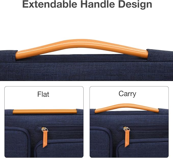 MOSISO 360 Protective Laptop Case 13 inch, 13 inch Laptop Sleeve | Compatible with MacBook Neo/Air M5 M4 M3 M2 M1 2026-2018/Pro M2 M1, Side Open Carrying Case with 4 Zipper Pockets,Navy Blue - Image 5
