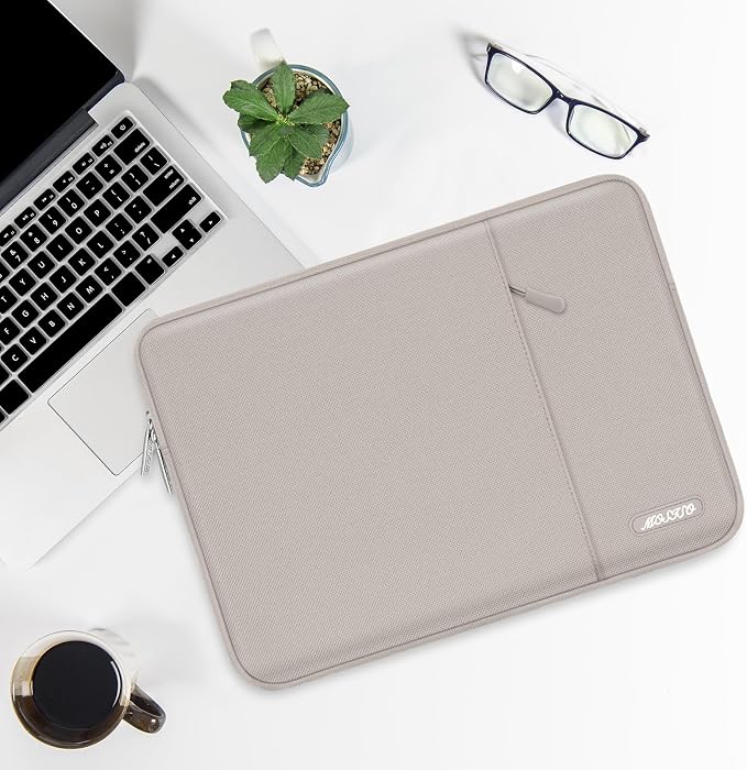 MOSISO Laptop Case 13.3 inch, 13-13.3 inch Laptop Sleeve Bag with Pocket | Compatible with MacBook Air/Pro 13/Pro 14 M5 M4 M3 M2 M1, HP Dell ASUS Lenovo, Polyester Vertical Computer Bag, Stone Gray - Image 5
