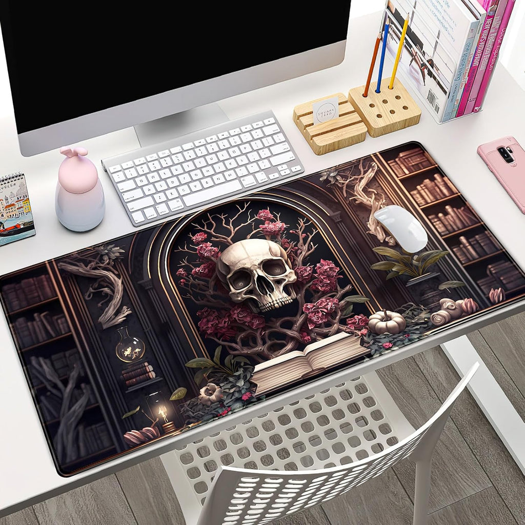 CYZFF Gothic Large Mouse Pad XXL Desk Pad Gaming Mousepad Extended Keyboard Mat 31.5 x 15.7 in Black Fabric with Lycra Surface and Rubber Base - Image 2