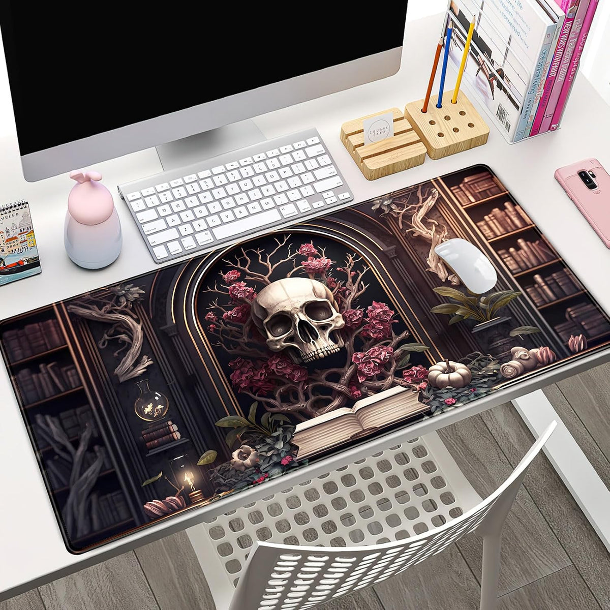 CYZFF Gothic Large Mouse Pad XXL Desk Pad Gaming Mousepad Extended Keyboard Mat 31.5 x 15.7 in Black Fabric with Lycra Surface and Rubber Base - Image 2