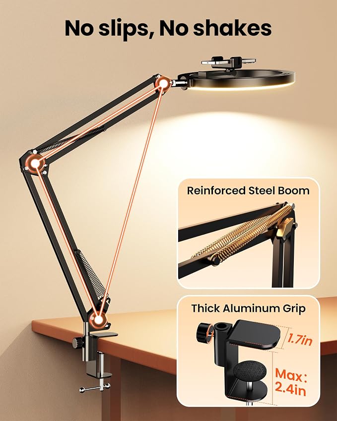 Upgrade Ring Light Overhead Camera Phone Mount for Desk, Evershop 10” Selfie Light with Stand Tripod for iPhone, Light with Phone Holder for Video Recording,Zoom Meeting,Live Streaming Tiktok,YouTube - Image 8