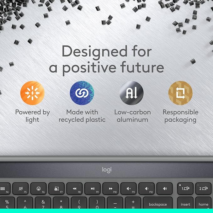 Logitech Signature Slim Solar+ Wireless Bluetooth Keyboard K980 - Graphite | Signature, solar and artificial light powered, up to 10 years battery life, customizable keys - Image 6
