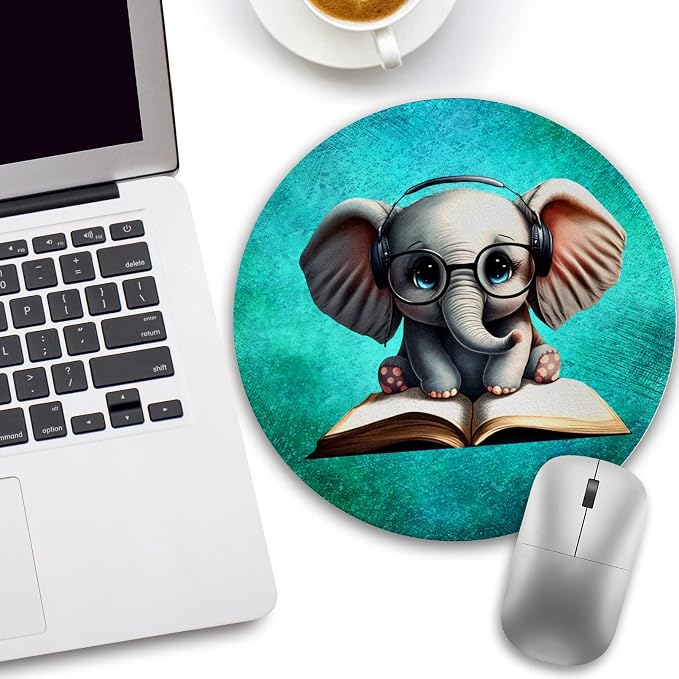 Funny Work Cute Mouse Pad, Small Round Mousepad for Desk, Laptop | Mini Travel Wireless Mice Pad for Computer, Office Accessories, Coworker Gifts, 8.6 x 8.6 inch - Image 2