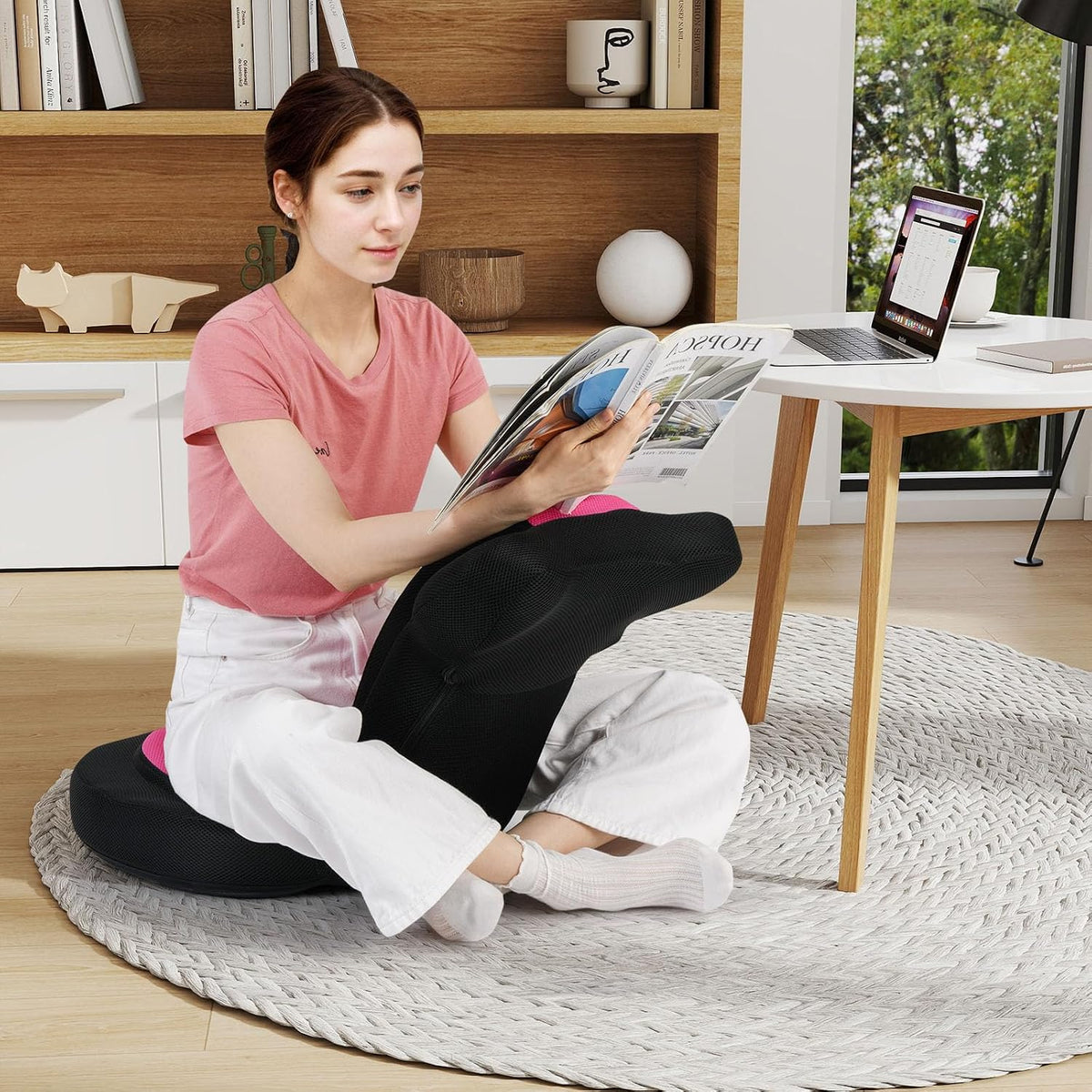 GIANTEX Floor Chair for Adults, Floor Gaming Chair (Pink) - Image 4
