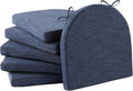 IPYNBAP Chair Cushions for Dining Chairs, Kitchen Chair Cushions, 16'' x 16'' x 2'', Non Slip Indoor Seat Cushions, Chair Pads for Dining Chairs with Ties & Removable Cover, Set of 6, Navy by IPYNBAP