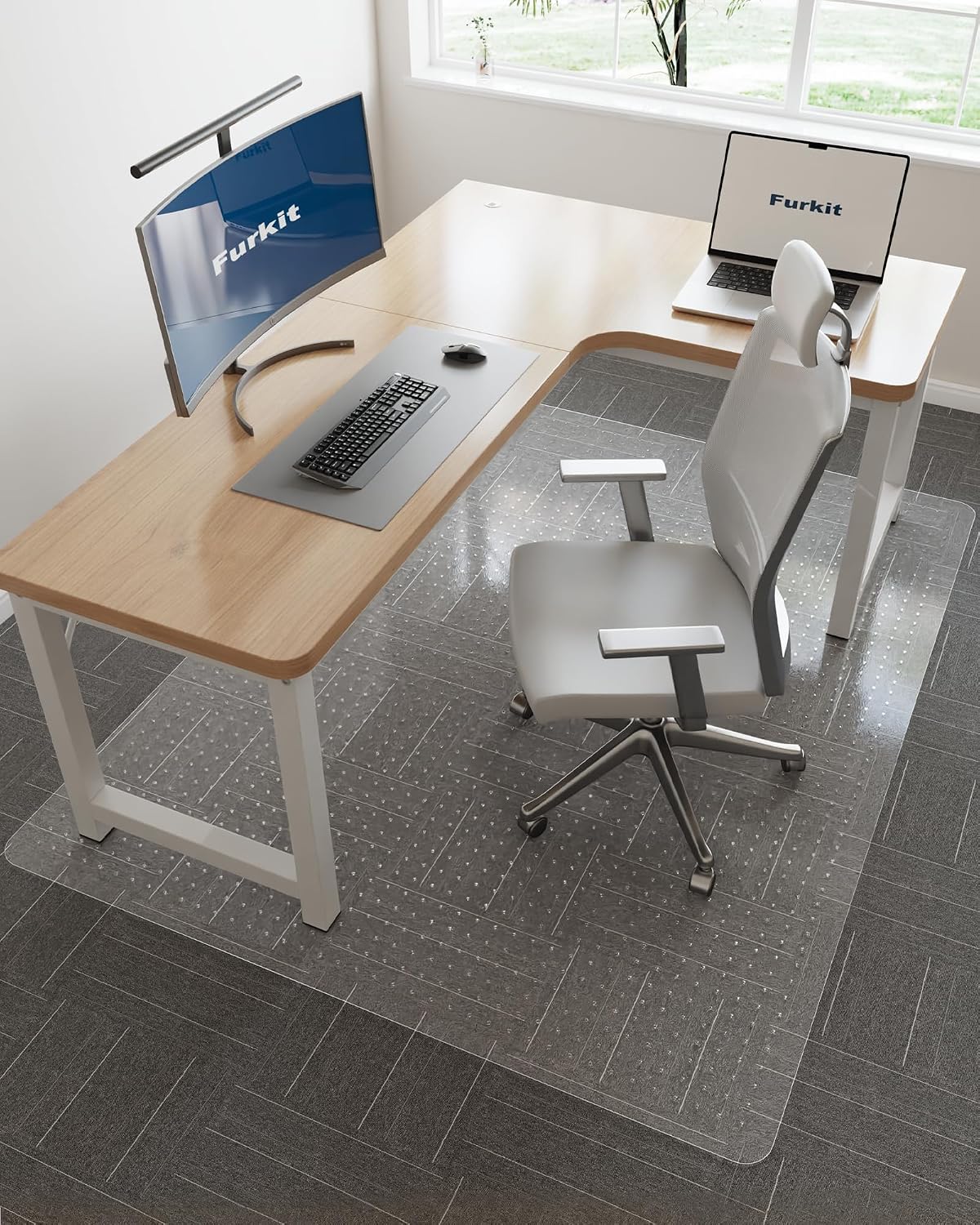 46"x 60" Clear Office Chair Mat for Carpet, Plastic Desk Chair Mat by FURKIT