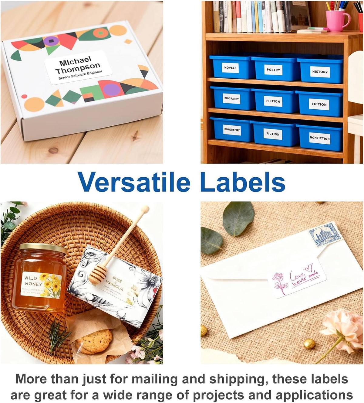 2" x 4" Shipping Address Labels for Laser Inkjet Printer, Mailing Label White for Package or Envelope, Printable Label Sheet 5163 8163 (50 Sheets 500 Labels) - Image 5