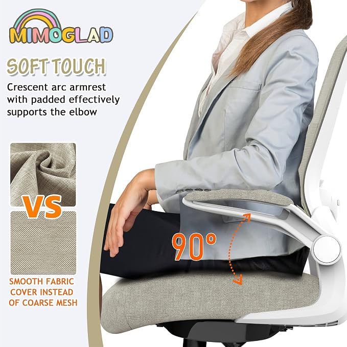 Mimoglad Home Office Chair - Ergonomic High Back Desk Chair with Adjustable Lumbar Support and Thickened Seat Cushion - Breathable Mesh Computer Chair - Image 7