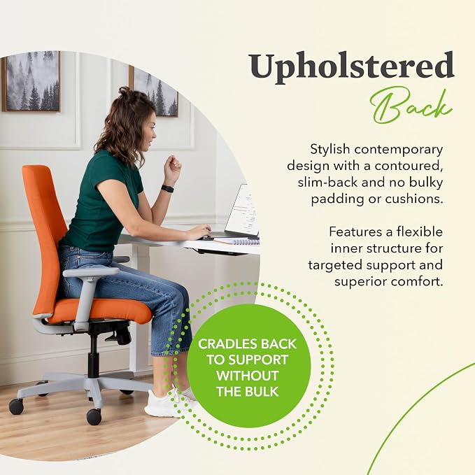 HON Ignition 2.0 Ergonomic Office Chair, Lumbar Support, Peacock | Upholstered ergonomic office desk chair with lumbar support, adjustable arms, office decor, standard tilt for comfort - Image 6