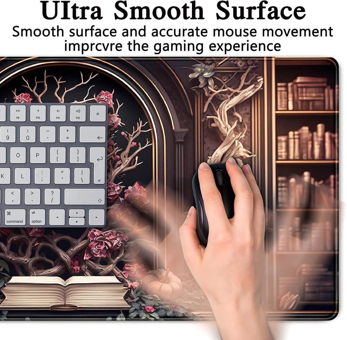CYZFF Gothic Large Mouse Pad XXL Desk Pad Gaming Mousepad Extended Keyboard Mat 31.5 x 15.7 in Black Fabric with Lycra Surface and Rubber Base - Image 6