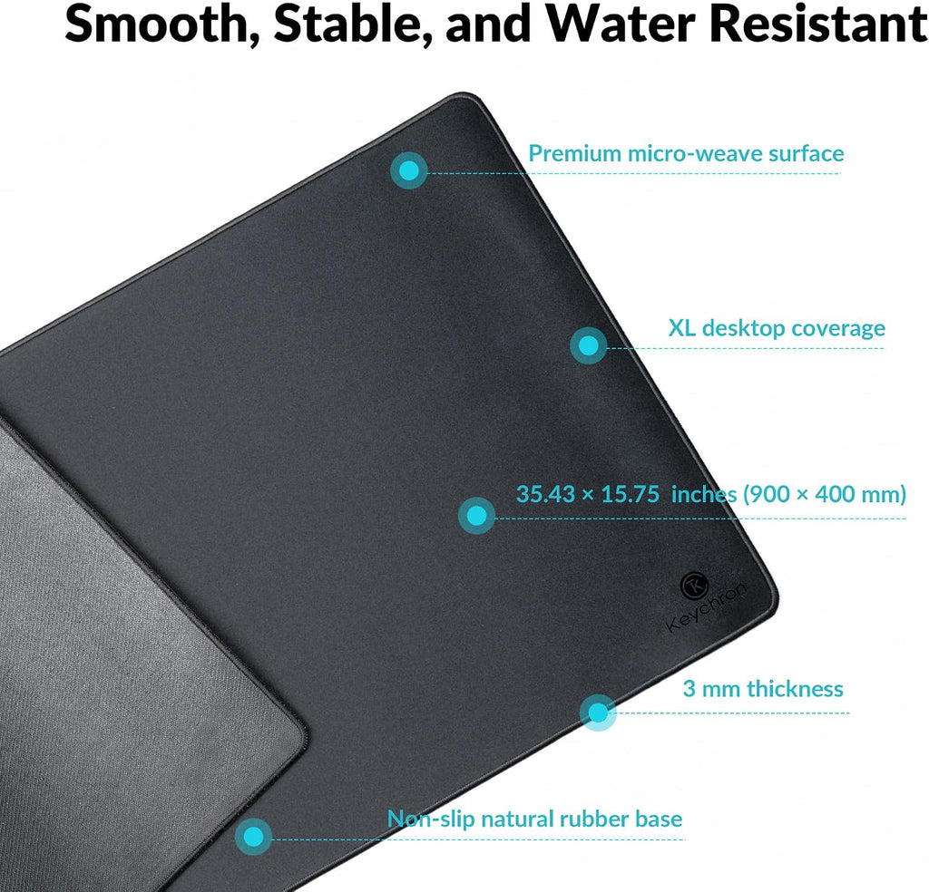 Keychron XL Gaming Mouse Pad Desk Mat, 35.4" × 15.7" (900 × 400 mm), Black - Image 2