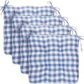 Geetery 4 Pack Chair Cushions, 16" x 15",Blue and White,Plaid by Geetery