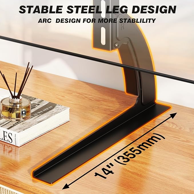 5Rcom TV Stand Mount, Universal Tabletop for 22-65 Inch Flat Screen TVs | Height Adjustable TV Base, Strong TV Legs Holds up to 88lbs, Max VESA 800 x 500mm, Plasma LCD LED - Image 6
