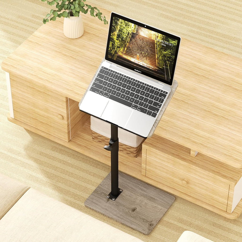 Sofa Armrest Tray Table for Couch - 360° Swivel Height Adjustable End for Small Spaces, Snack Side Table for Bed or Chair with Phone & Tablet Slot (Gray,Angle Adjustable) - Image 6