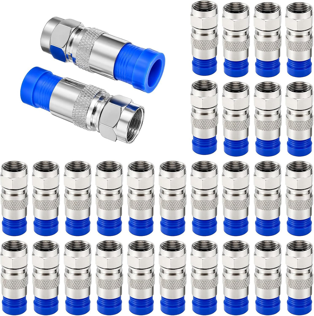 RG6 Compression Connectors 30Packs F-Type Coax Adapter by ZOERAX