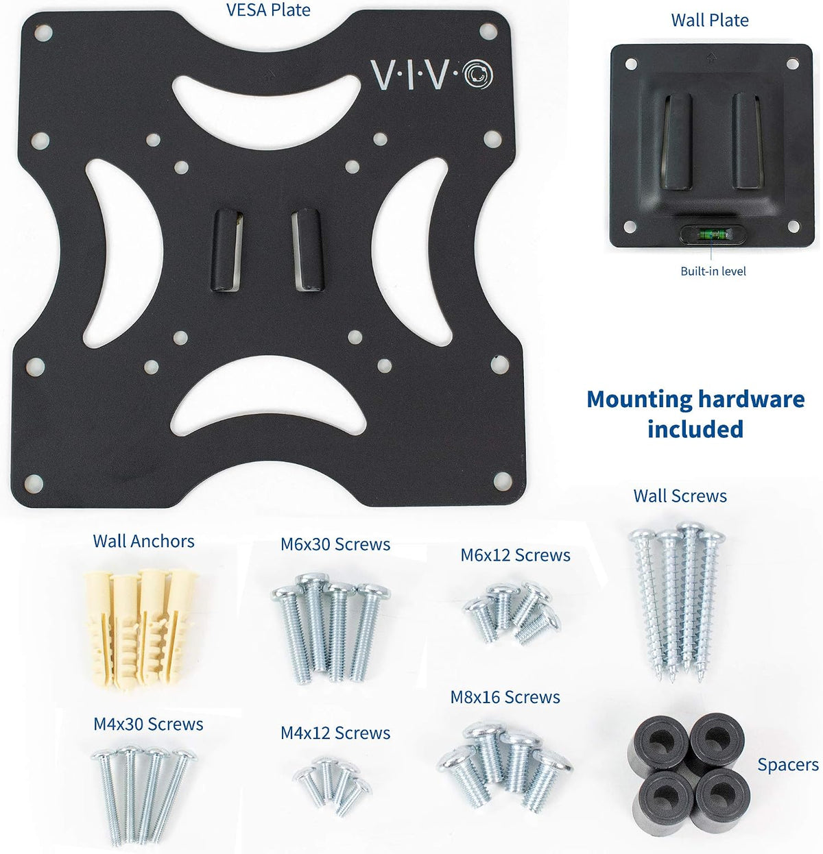 VIVO Black Basic TV Wall Mount Bracket for 23-37 in Screens, MOUNT-VW2X2A - Image 3