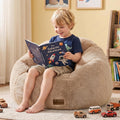 Bean Bag Chair for Kids, Cozy Fluffy Beanbag Chairs with Filler for Teens and Kids, Floor Lazy Sofa for Living Room, Gaming & Reading(S-Brown) by UODERS