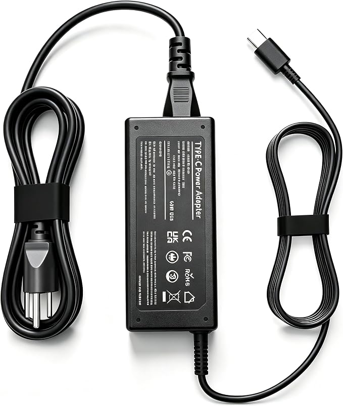 65W USB C Laptop Charger Compatible with Lenovo Thinkpad Laptop Charger | 65W USB C Charger T14 T14s X1 Think pad, Yoga Computer Charger 7i, 65 Watt Replacement Type C Chromebook Power Cord Adapter by HBONY