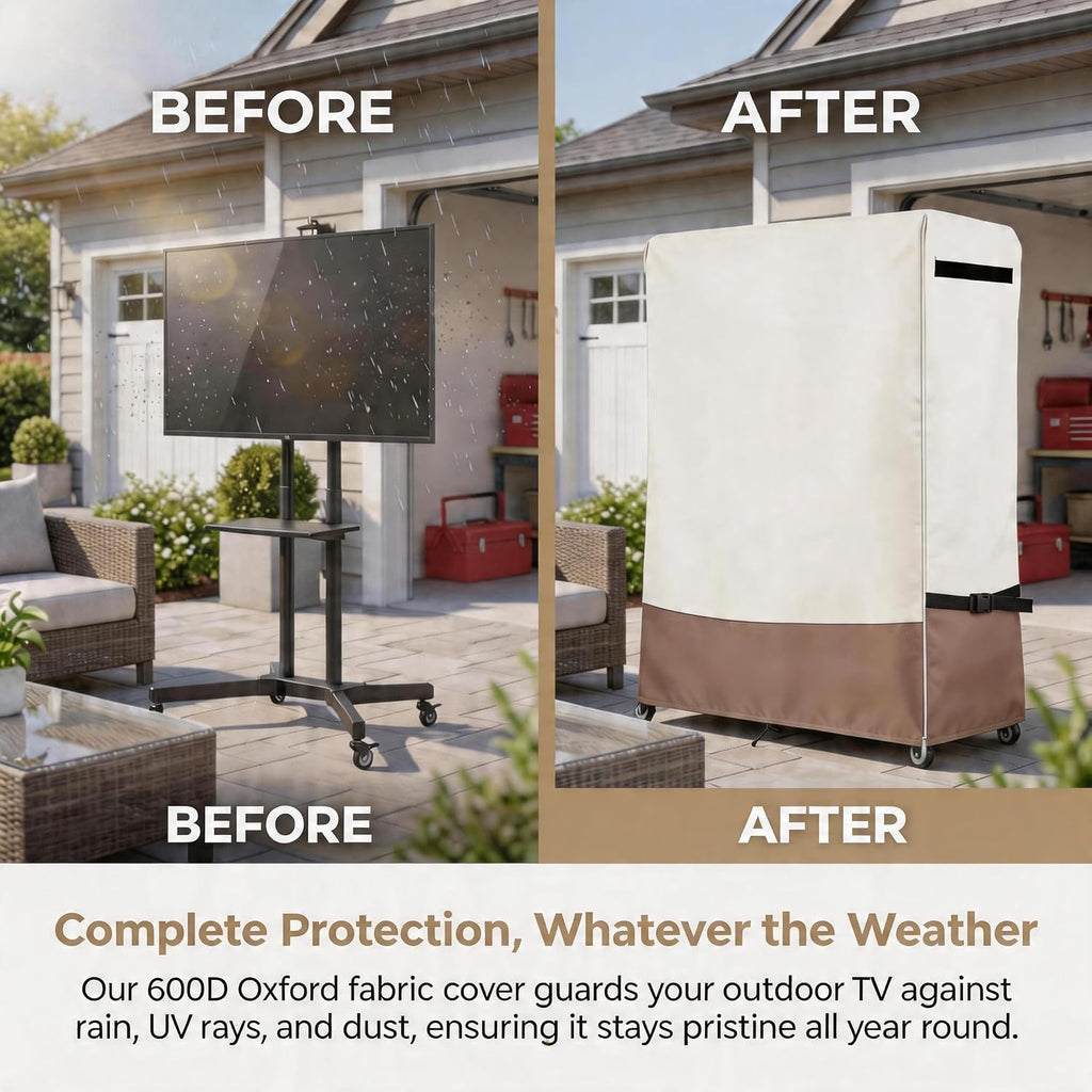 Weatherproof 60-65Inch Outdoor TV Stand Cover for Rolling/Mobile Stand - Image 6