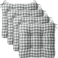 Geetery 4 Pack Chair Cushions, 16" x 15",Gray and White,Plaid by Geetery
