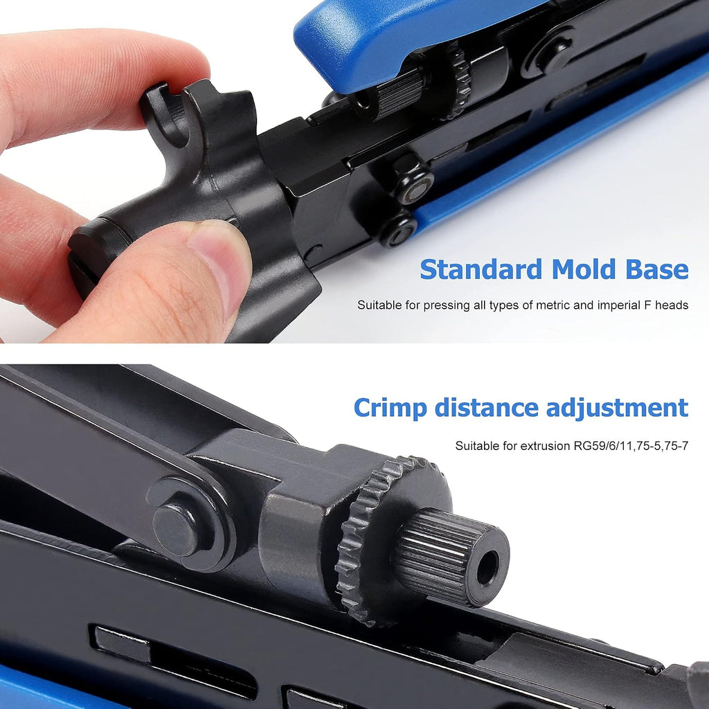 Knoweasy Coax Compression Tool Kit for RG6, RG59 and RG11 Connectors - Image 3