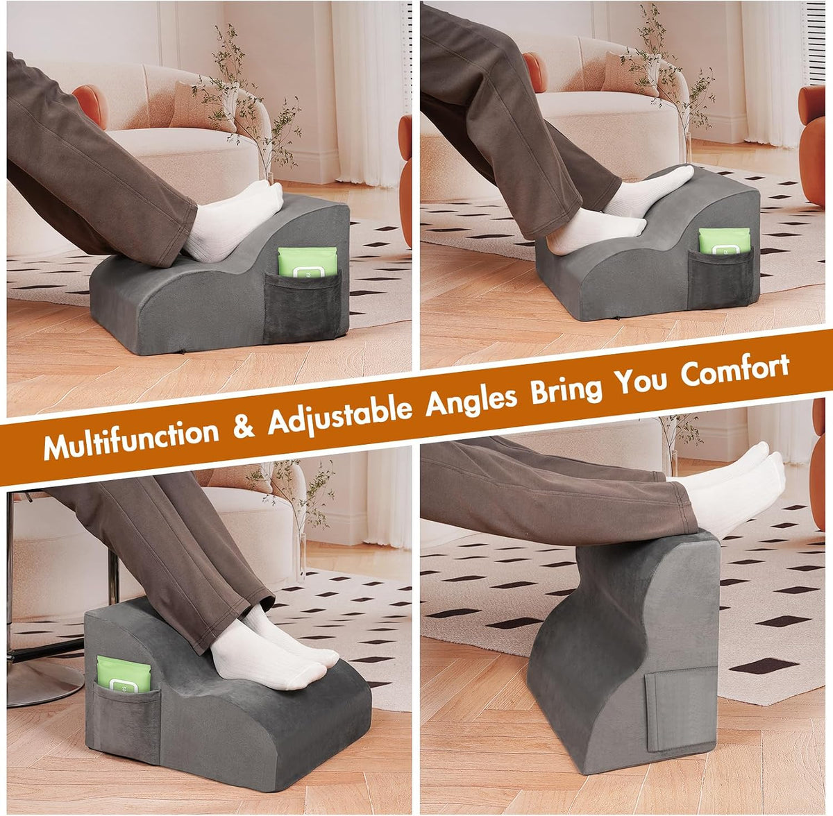 Foot Rest Under Desk,Ergonomic Foot Rest Office Comfort Foot Stool at Work - Image 6
