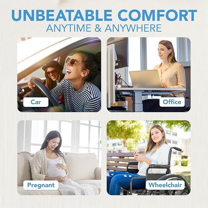 Lofty Aim Car Seat Cushion, Car Seat Pillow, Automotive Cushion | Memory Foam Car Seat Cushion for Long Driving, Butt Pillow for Pain Relief, Driver Seat Cushion for Car, Truck, Office, Brown - Image 7
