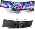 Laptop Screen Extender, Triple Screen Laptop Monitor Extender for 13”-17.3” Laptop, 14” 1080P FHD IPS Portable Monitor with 100% sRGB, Plug & Play Monitor Extension for Business Travel,Coding & Gaming by AnykingOfficial