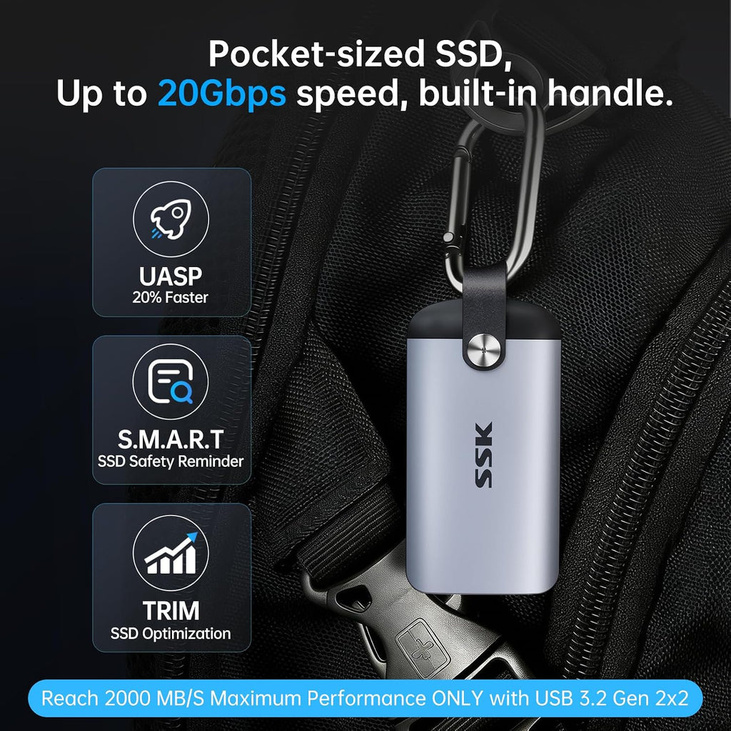 SSK External SSD Hard Drive 2TB up to 2000MB/s External Solid State Drive - Image 7