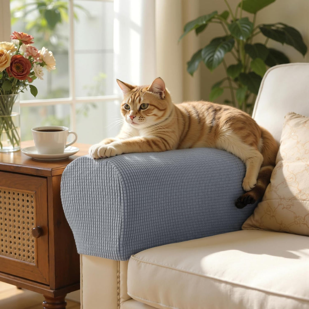SUBRTEX Stretch Couch Arm Covers Set of 2, Non-Slip Sofa Armrest Slipcovers - Image 4