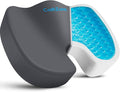 Gel Seat Cushion, Enhanced Memory Foam Cushion for Tailbone Pain,Grey | Cooling Gel for Office Chair, U-shaped Design Chair Cushion for Gaming, Car, Wheelchair, Non-Slip Base, Washable Cover by CushZone