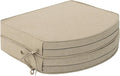 Outdoor Chair Cushions, Fade-Resistant & Water-Resistant, D Shaped Patio Furniture Seat Chair Pads Replacement with Ties, Non-Slip Bottom, Removable Cover, Set of 2, 17 x 16 Inch, Natural by Unknown