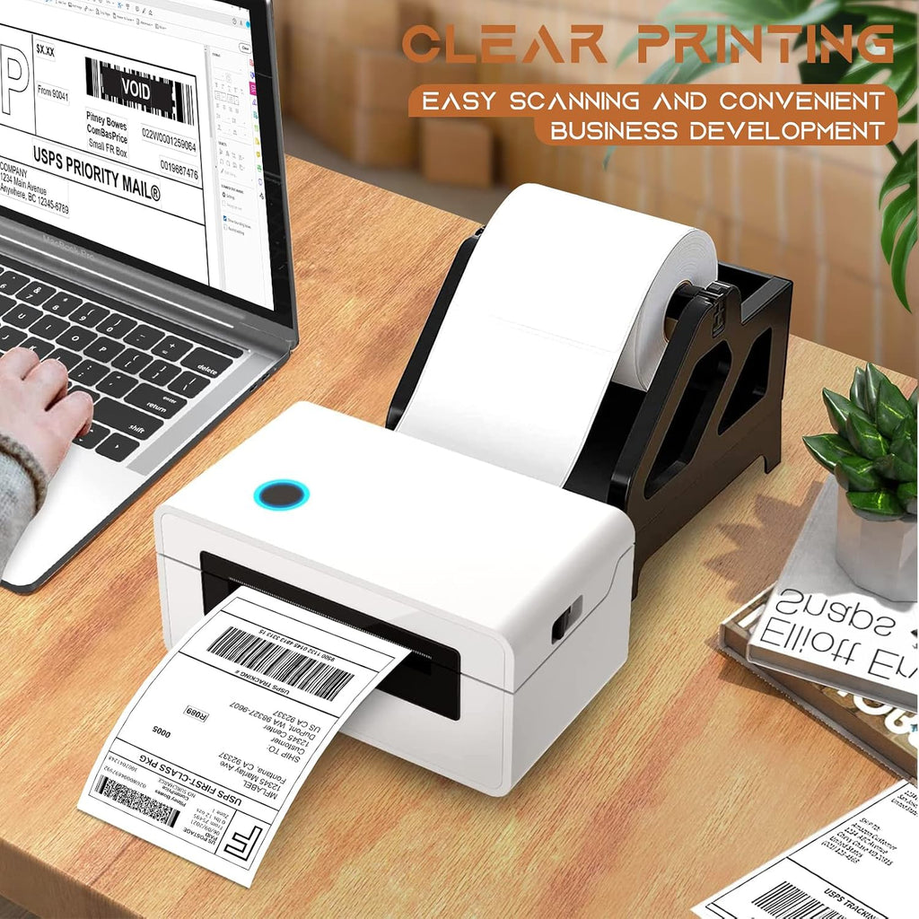 MFLABEL 4x6 Direct Thermal Shipping Labels - 4 Rolls, 220 Labels/Roll, Perforated Postage Paper with Alignment Hole, Compatible with 4XL LabelWriter 1744907 & 1755120, Rollo for USPS, UPS - Image 4