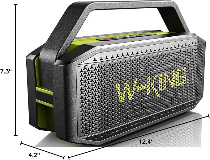 W-KING Bluetooth Speaker 100W Max IPX6 Waterproof Outdoor Portable Loud | 108dB Large Rugged Floating Wireless Boombox Beach Pool Camping Essentials, 60W Deep Bass Radiator EQ, 40H, 2 Pairing, TF AUX - Image 10