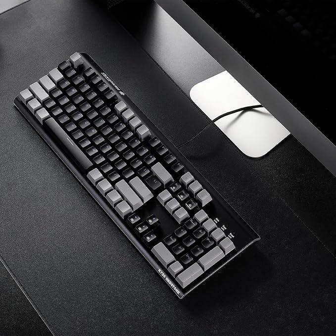 Hexgears GK735 Wired Full Size Mechanical Keyboard, Aluminum Housing Built for Gamers w/Kailh Box White Switch, White Backlit + Surrounded by RGB Light Strip, 104 Keys Gaming Keyboard for PC/Mac - Image 4
