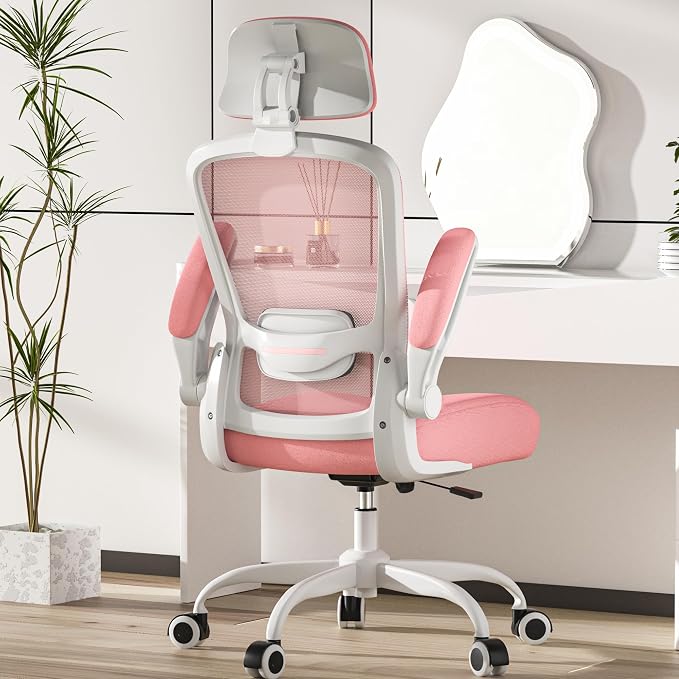 Mimoglad Office Chair, High Back Ergonomic Desk Chair with Adjustable Lumbar Support and Headrest, Swivel Task Chair with flip-up Armrests for Guitar Playing by Mimoglad