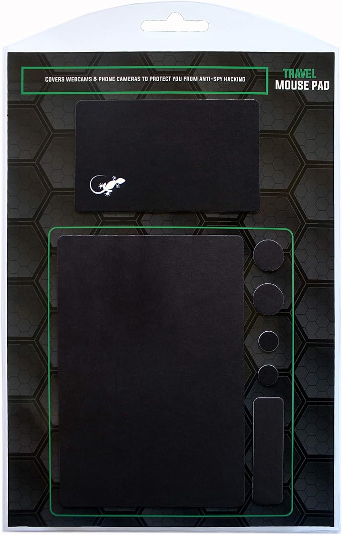 Mouse Pad Adhesive Bottom - Sticks to Any Surface - Portable - Webcam Covers and Screen Cleaner Included (Blank Black) - Image 8